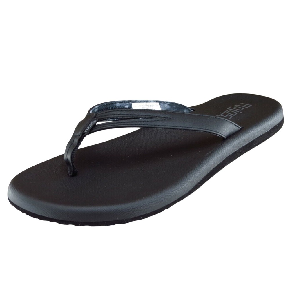Flojos Sz 10 M Black Flip Flop Synthetic Women Sandals